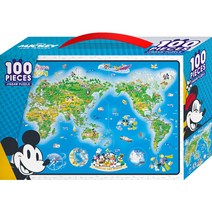 미키마우스 미키의 세계여행 큰조각 직소퍼즐 D-K100-014, 100피스, 혼합색상