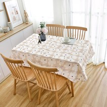 라플렌느 레트로 블루 워터컬러 식탁보, 4인용(140 x 180 cm), ZB709