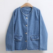 여성용 노카라 데님 자켓 66101