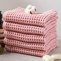 소프트터치 와플 타월 130g 30수 면사, 핑크, 5개
