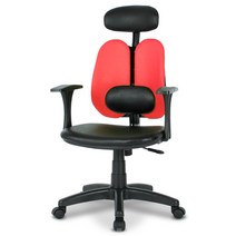 엔젤C 요추헤더형 책상의자 인조가죽, 레드