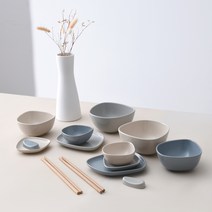 로얄버렐 블룸 2인 도자기 식기세트 14p, 샌드 크림,샌드블루,샌드그레이, 14종
