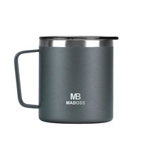 마보스 이중진공 스텐머그컵 M-8789, 그레이, 400ml