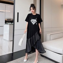 레몬소울 나다 밑단 샤틴 플레어 롱 원피스