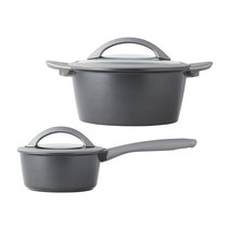 락앤락 브릿지 IH 냄비 2번 세트 2개 HPI2428S2, 편수냄비 16cm + 양수냄비 24cm, 그레이