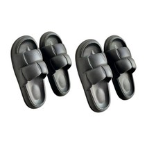 리오더즈 미끄럼방지 욕실 슬리퍼 2p, 블랙