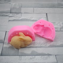 귀여운 토끼 모양 다용도 수제 캔들 만들기 실리콘 몰드 다자인 2번, 핑크