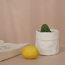 클린마마 인테리어 크래프트 종이 방수 화분 커버, 화이트, 1개