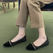 슈즈앤 여성용 스틸레토 트위드 플랫슈즈 SN274