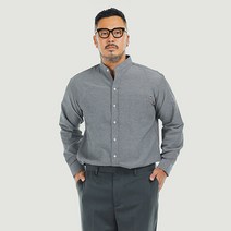 파이브엑스라지 남성용 빅사이즈 오버핏 포켓 차이나 긴팔 셔츠