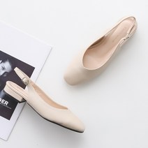 멜팅나인 스퀘어앞코 브이라인 로우힐슬링백 2cm CL2204