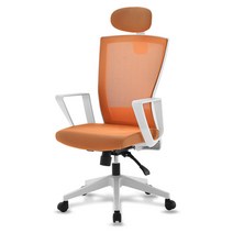 체어클럽 네옴 M60 화이트바디 고급메쉬 의자, ORANGE