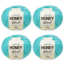 니뜨 허니 울 뜨개실 30g x 4p, 33연아쿠아