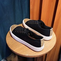 여성용 글리터 캔버스 스니커즈 YT_RE865