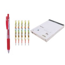 시그니처 리갈패드 절취 유선 줄노트 B5 5p + 젤잉크펜 0.5mm + 리필심 5p 세트, 화이트(리갈패드), 레드(펜), 레드(리필심), 1세트