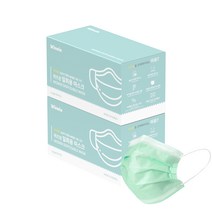 위즈윈 일회용 부직포 마스크 민트색 대형, 50개입, 2개, 민트