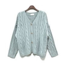 여성용 네츄럴 꽈배기 가디건