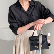 보에리에 여성용 원포켓 루즈핏 소매 롤업 셔츠 블라우스