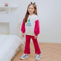 릴리푸리 여아용 해피트리 기모 상하의 세트