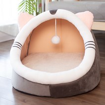 냥이즈멍 고양이 숨숨집 하우스, 브라운 + 화이트