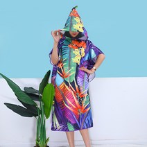성인용 입는 망토 비치타올 900 x 1100 x 400 mm, 02 열대우림, 1개