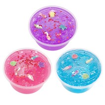 바다슬라임 120ml 3종 세트, 바다블루, 바다퍼플, 바다레드, 160g