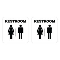 포맥스 심플 매장 안내 표지판 화이트, 2개, 화장실