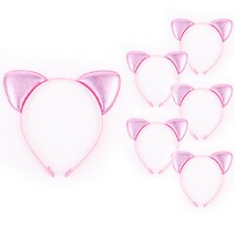 파티해 깜찍이 고양이 머리띠, 핑크, 6개