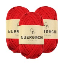 JSTrading 누에르고치 패브릭 얀 뜨개실 100g x 3p, 09 레드, 3개
