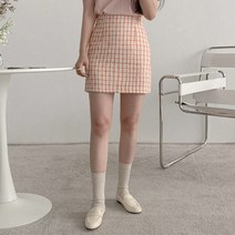 에이와비 트위 체크 미니 스커트