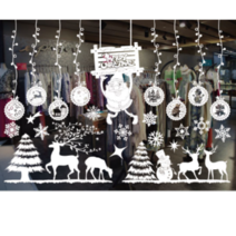 홀리먼트 크리스마스 데코 스티커 윈도우 시트지 화이트 A56