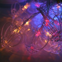 makery LED 포토가랜드 줄전구 하트클립형 20구 3m + AA건전지 6p, 컬러라이트(줄전구)