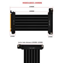 컴퓨터 pc 데스크탑 그래픽카드 게임 비디오 i-e 3.0 16x 그래픽 카드 수직 킥스탠드베이스 atx 케이스 유연한 커넥터 케이블 라이저 카드 확장 포트 어댑터(gpu용), 100mm케이블만