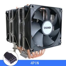 IWONGOU-인텔 Lga1700 AMD 허리케인 4 핀 PWM 에어 쿨러 Cpu 냉각 팬 6 히트 파이프 프로세서 x99 2011, 03 AM4-AM3, 10 3 FAN 4PIN NO LAMP