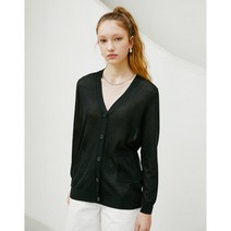 헤지스 여성 22SS 블랙 단색 가디건 HSSW2BC43BK
