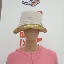 팜스프링스 린넨 스티치 플라워배색 버킷햇 shtl232011, 프리