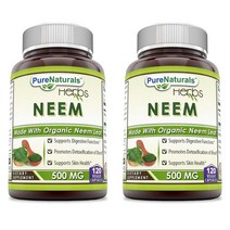 Pure Naturals Neem Leaf 님 리프 500mg 120정 2개