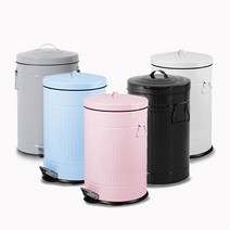 댐퍼 무소음 양철 페달 인테리어 휴지통 20L 쓰레기통, 블랙, 20L (블랙)