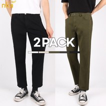 엔케이아울렛 [1+1]NK브릭C리얼코튼팬츠 남자 남성 스판 베이직 데일리 9부 일자 면바지