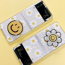 갤럭시 Z플립3 디자인 투명 하드 그립톡 세트 케이스