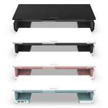 브라보텍 AP-2002 M-DESK USB 3.0 모니터 받침대, 화이트, 1개