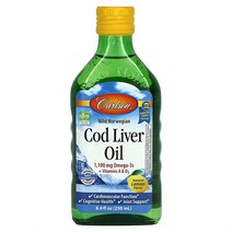 칼슨랩스 노르웨이산 Cod Liver Oil 래몬맛 1000 mg 액상형 250 ml 1병, 1개