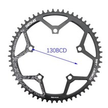 Deckas-체인링 130 BCD 라운드 시마노 5700 50 52 55 58 T 60T 로드바이크 체인 휠 130bcd sram red, 03 54T black