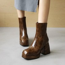 9cm 통굽 단화 로퍼 발볼넓은 키작녀 가을 구두 편한 펌퍼스 악어 인조 가죽 패턴