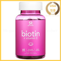 스포츠리서치 비오틴 + 비타민C 천연 베리 구미젤리 60개 섬유소, 상품