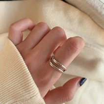 여자 스트릿 힙합 캐주얼 악세사리 간단한 실버 색상 기하학 펑크 오픈 반지 여성 조정 가능한 집게 손가락