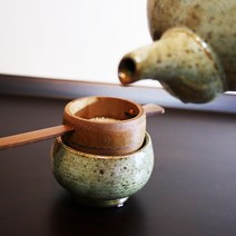 대나무 삼베 거름망 전통차 티 스트레이너 차도구, 손잡이형