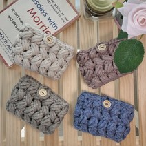 핸드메이드 뜨개 패브릭 귀여운 통통이 커플 수제 카드지갑