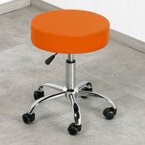 HSC2102 작고 아담한 사이즈 쿠션스툴 인테리어의자 - 보조의자/간이의자/스툴의자, 오렌지+바퀴형