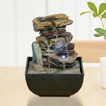 실내분수대 미니 인테리어 인공 폭포 계곡 가정용 조각 조명 집들이 선물, 부처님 명상